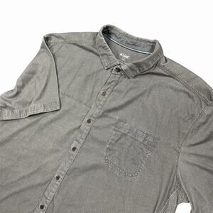 KÜHL Wildfibre Button Up Shirt XXL Gray Organic Cotton Short Sleeve Outdoor